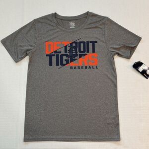 New! Detroit Tigers Baseball Shirt Genuine MLB Gray Youth XL, Team Athletics